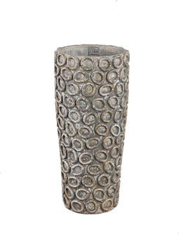 PTMD Ginte Grey Cement Pot Round With Circles High S