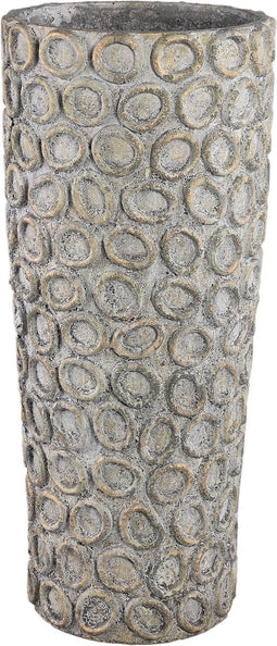 PTMD Ginte Grey Cement Pot Round With Circles High XL