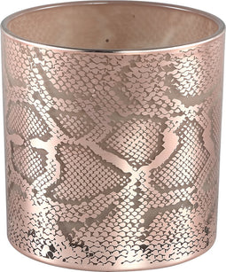 PTMD Giona Rond Windlicht - H15 x Ø15 cm - Glas - Koper