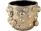 PTMD Giulia Gold ceramic round dotted pot L