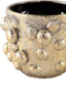 PTMD Giulia Gold ceramic round dotted pot L