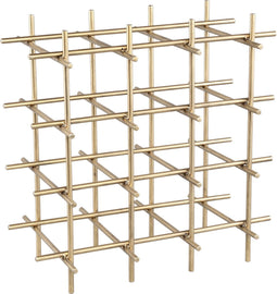 PTMD Gordo Brass Steel Square Open Frame Wine Rack