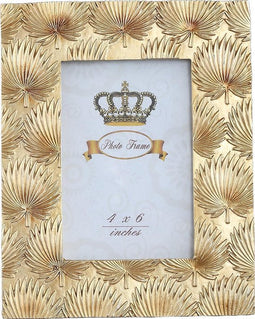 PTMD gouden fotolijst palmbladeren - Shara Gold picture frame leaves - Fotolijsten - Goud 18 x 22 cm.