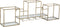 PTMD goudkleurig wandrek wijnrek drankenrek met glashouders - Gold wall rack with glass holder - winerack