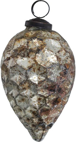 PTMD Gourd Kerstbal Dennenappel - 7 x 7 x 10 cm - Glas - Goud/groen