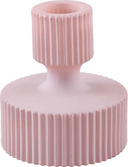 PTMD Gynna Ronde Kandelaar - H9 x Ø8 cm - Glas - Lichtpaars