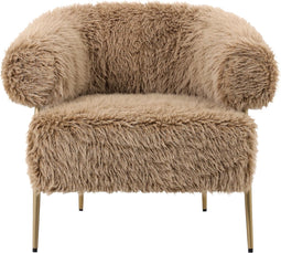 PTMD Hair brown fauteuil metal base