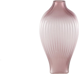 PTMD Halde Light Purple Solid Glass Vase Ribbed High