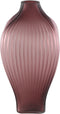 PTMD Halde Purple Solid Glass Vase Ribbed Organic High