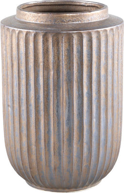 PTMD Harris Brown Ceramic Round Pot High With Lines L