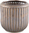 PTMD Harris Brown Ceramic Round Pot Low With Lines L