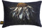 PTMD Hava Black Cotton Velvet Cushion Daisy Flower L