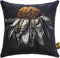 PTMD Hava Black Cotton Velvet Cushion Daisy Flower S