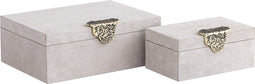 PTMD Hazael Beige suede box golden handle set of 2