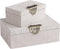 PTMD Hazael Beige suede box golden handle set of 2