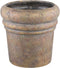 PTMD Helena Brown Cement Pot Round Gold Finish XXL