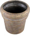 PTMD Helena Brown Cement Pot Round Gold Finish XXL