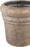 PTMD Helena Brown Cement Pot Round Gold Finish XXL