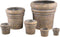 PTMD Helena Brown Cement Pot Round Rustic Gold FinishXL