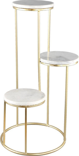 PTMD Hilde Meervoudige Zuil - H82 x Ø40 cm - Marmer - Wit