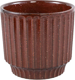 PTMD Hodor Bordeaux Glazed Ceramic Round Pot Lines L