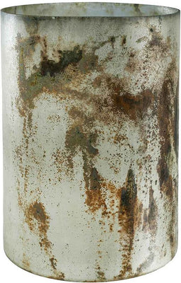 PTMD Honey Rond Windlicht - H20 x Ø15 cm - Glas - Melange bruin