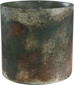 PTMD Honey Windlicht - H10 x Ø10 cm. - Glas - Bruin gemeleerd