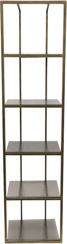 PTMD Ilya Gold metal cabinet smoky glass shelves