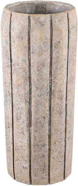 PTMD Imani Taupe Cement Pot High With Stripes L