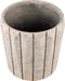 PTMD Imani Taupe Cement Pot Round With Lines Big L