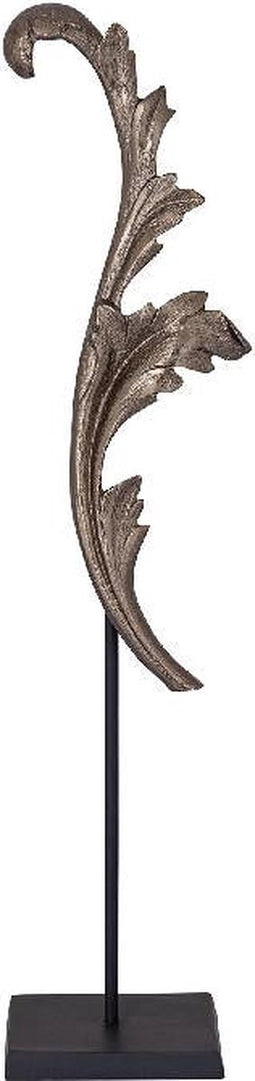 PTMD Imelda Black Alu Statue Leaf Shaped Large