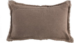 PTMD Indra Brown Fabric Cushion With Ruffles Rectangle