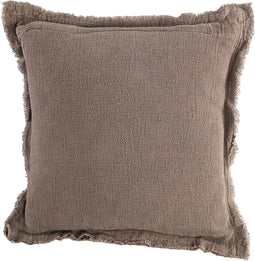 PTMD Indra Brown Fabric Cushion With Ruffles Square