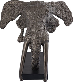 PTMD Iriss Brass Casted Alu Elephant Statue Black Base
