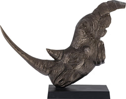 PTMD Iriss Brass Casted Alu Rhino Statue Black Base