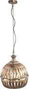 PTMD Ixavi Gold Iron Hanging Lamp Knotted Look Shade