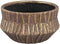 PTMD Izra Gold Glazed Ceramic Pot Low Brown Finish M