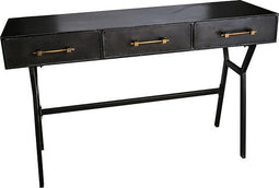 PTMD Jago Sidetable met 3 lades - 130 x 46 x 79 cm - Ijzer - Zwart