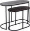 PTMD Janca Black Iron Sidetable Oval Aluminum Top SV2