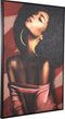 PTMD Janicia Black Polyester Painting Rectangle Woman