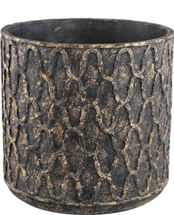 PTMD Jarra Ronde Bloempot - H50 x Ø50 cm - Cement - Goud