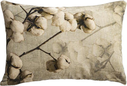PTMD Jash Grey Cotton Velvet Cushion Cotton Plant L