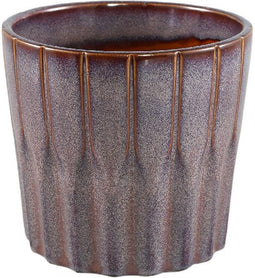 PTMD Jasmijn Purple Glazed Ceramic Pot Minimal Round XL