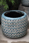 PTMD Jasper Bloempot - H44 x Ø49 cm - Keramiek - Blauw - Blauw
