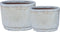 PTMD Javier Grey Ceramic Pot Oval Set Of 2