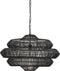 PTMD Jeff Black Iron 5 Layer Round Hanging Lamp
