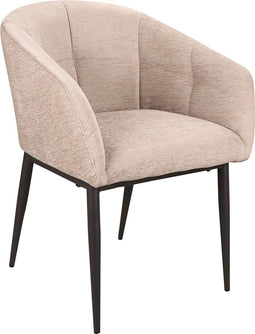 PTMD Jeno Cream 04 Aura Fabric Dining Chair Black Legs