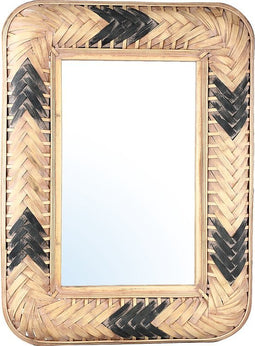 PTMD Jera Natural Black rotan spiegel vierkant