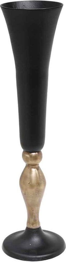 PTMD Jila Vaas Antiek - H71 x Ø18 cm - Aluminium - Zwart/koper