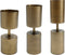 PTMD Jo Brass iron antique candle holder round S/M/L SET van 3